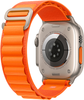 Geek Squad Certified Refurbished Apple Watch Ultra (GPS + Cellular) 49mm Titanium Case with Orange Alpine Loop - Medium - Titanium