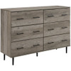 Walker Edison - Farmhouse 6-Drawer Dresser - Gray Wash