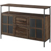 Walker Edison - Industrial High-Grade MDF 3-Door Buffet - Dark Walnut