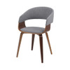 Simpli Home - Lowell Mid-Century Modern Wood, High-Density Foam & Linen Fabric Dining Chair - Light Gray