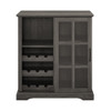 Walker Edison - Bar Cabinet with Sliding Glass Door - Slate Gray