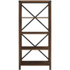 Walker Edison - Farmhouse 4-Shelf Bookcase - Dark Walnut