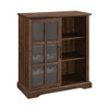 Walker Edison - Bar Cabinet with Sliding Glass Door - Dark Walnut