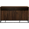 Walker Edison - Contemporary Angled-Door 2-Shelf Sideboard - Dark Walnut