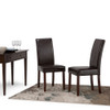 Simpli Home - Acadian Parson Polyurethane Faux Leather Dining Chairs (Set of 2) - Tanner's Brown