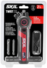 SKIL Twist 2.0 Rechargeable 4V Screwdriver with Pivoting Head, Torque Setting, USB-C Charging Cable & 2PC Bit Set - red/black
