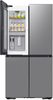 Samsung - Bespoke 29 Cu. Ft. 4-Door Flex French Door Refrigerator with Beverage Zone and Auto Open Door - Stainless Steel