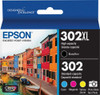 Epson - 302/302XL 5-Pack High-Yield - Black and Standard Capacity - Cyan/Magenta/Yellow/Photo Black Ink Cartridges - Cyan/Magenta/Yellow/Black & Photo Black