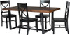 Walker Edison - Rectangular Farmhouse Wood Dining Table (Set of 5) - Mahogany/Black