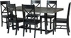 Walker Edison - Rectangular Farmhouse Wood Dining Table (Set of 7) - Gray/Black