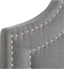 CorLiving - Crown Silhouette Button Tufting Fabric 57" Double, Full Headboard - Light Gray