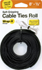 Wrap-It Storage Self-Gripping Cable Ties Roll - 8-inch (25-Pack) Black - Reusable Hook and Loop Ties - Black