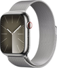 Apple Watch Series 9 GPS + Cellular 45mm Stainless Steel Case with Silver Milanese Loop - Silver