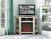 Walker Edison - Wood Fireplace Corner TV Console / Stand for Most TVs Up to 52" - White Oak