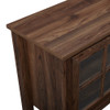 Walker Edison - Farmhouse Fireplace Wood TV Stand for Most TVs Up to 78" - Dark Walnut