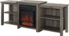 Walker Edison - Open Shelf Fireplace TV Console for Most Flat-Panel TVs Up to 78" - Slate Gray