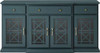 Walker Edison - Landon MDF 4-Door 3-Drawer Sideboard - Dark Teal