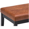 Simpli Home - Lacey Rectangular Contemporary Faux Air Leather Bench Ottoman - Distressed Saddle Brown