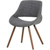 Simpli Home - Malden Mid-Century Modern Woven Fabric Dining Chair - Gray