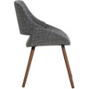 Simpli Home - Malden Mid-Century Modern Woven Fabric Dining Chair - Gray