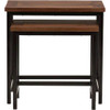 Simpli Home - Skyler Rectangular Modern Industrial Mango Wood Side Table (Set of 2) - Dark Cognac Brown