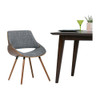 Simpli Home - Malden Mid-Century Modern Woven Fabric, Walnut Wood Veneer & Bentwood Dining Chair - Gray/Natural