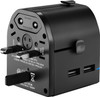 Insignia™ - All-in-One Travel Adapter - Black