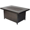 Fire Sense - Baker Rectangular Aluminum LPG Fire Pit - Brown