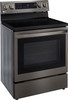 LG - 6.3 Cu. Ft. Freestanding Single Electric Convection Range with Air Fry and InstaView WideView Window - PrintProof Black Stainless Steel