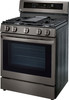LG - 5.8 Cu. Ft. Freestanding Single Gas Convection Range with Wide InstaView Window and AirFry - PrintProof Black Stainless Steel
