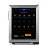 NewAir Freestanding 23 Bottle Compressor Wine Fridge in Stainless Steel, Adjustable Racks, Exterior Digital Thermostat - Stainless steel