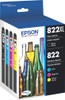 Epson - T822XL/T822 4-Pack High-Yield Black/Standard Capacity Multi Ink Cartridges - Cyan/Magenta/Yellow/Black