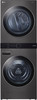 LG - 4.5 Cu.Ft. 6-Cycle Front-Load Washer and 7.4 Cu.Ft. 6-Cycle Elec. Dryer WashTower with Steam and Built-in Intelligence - Black Steel