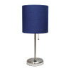 LimeLights Stick Lamp with USB charging port and Fabric Shade, Navy