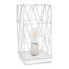 Simple Designs White Geometric Square Metal Table Lamp