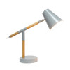 Simple Designs Gray Matte and Wooden Pivot Desk Lamp