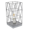 Simple Designs Gray Geometric Square Metal Table Lamp