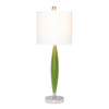 Lalia Home Stylus Table Lamp with White Fabric Shade, Green
