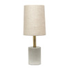 Lalia Home Antique Brass Concrete Table Lamp with Linen Shade, Khaki