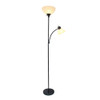 Simple Designs Floor Lamp with Reading Light, Black