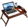 Rossie Home - Bamboo Media Bed Tray for 17.3" Laptop or Tablet - Espresso