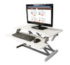 Victor - Compact Height Adjustable Standing Desk with Keyboard Tray - White