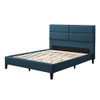 CorLiving - Bellevue Wide Panel Upholstered Bed, Full - Ocean Blue