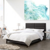 CorLiving - Bellevue Wide Panel Upholstered Bed, Full - Dark Gray