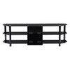 CorLiving - Travers Black Gloss TV Bench with Open Shelves for TVs up to 82" - Black