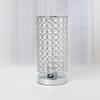 Elegant Designs Elipse Crystal Bedside Nightstand Cylindrical Uplight Table Lamp, Chrome