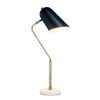 Lalia Home Asymmetrical Marble and Metal Desk Lamp with Black Sloped Shade