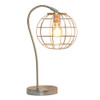 Lalia Home Arched Metal Cage Table Lamp, Brushed Nickel