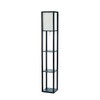 Simple Designs Floor Lamp Etagere Organizer Storage Shelf with Linen Shade