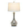 Lalia Home Speckled Mercury Tear Drop Table Lamp with White Fabric Shade